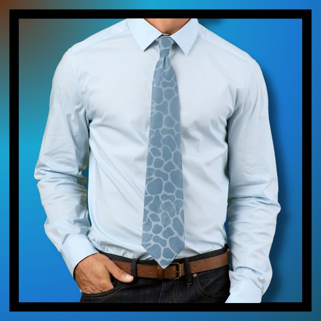 Blått Silver Grått Leopard Skriv ut Slips (Go wild and calm at the same time with this stylish blue, silver and grey leopard print tie. )