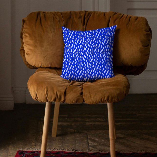 Blått sinande ljus kudde (Blue Dashingly Bright Throw Pillow)