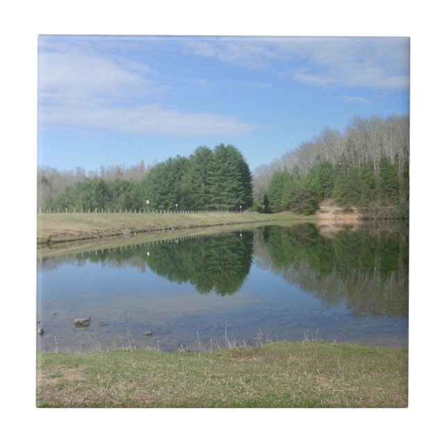 Blått sjö kakelplatta (Framsidan)