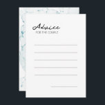Blått sjöDestinationsbröllop Rådkort<br><div class="desc">Det här blå Nautical Destination Wedding Advice Card-kortet parar elegant och klassiskt vitt med slående royal i mörken med blå vattenfärg över havet vinkarare som en fantastisk bakgrund för sofistikerad minimalistisk typografi och boho-skriptdetaljer. Perfekt för en modern lyxsjöestetik med en unik moody sjöstrand stil. Den här snyggt kurerade samlingen kommer...</div>