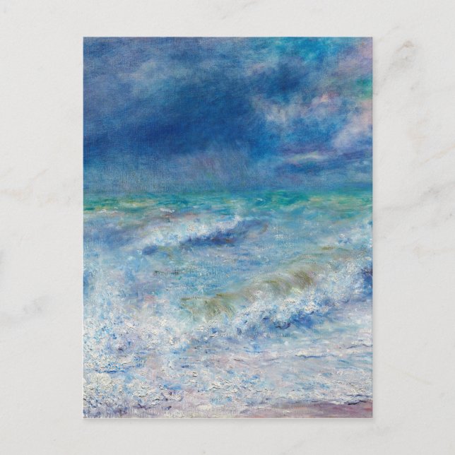 Blått Sjölandskap efter Renoir Impressionist Paint Vykort (Framsida)