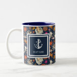 Blått Sjöliv för sjömansfartyg vid Namn Två-Tonad Mugg<br><div class="desc">En nautisk design med ett ankare,  personlig med din båt namn mot sjölivets bakgrund. Designad av Thisisnotme©</div>