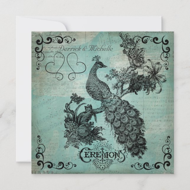 Blått sjunger en inbjudan för sångpåfågelbröllop (Framsida)