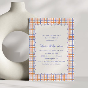Blått skammusslor för Preppy Orange Blue Play Scal Inbjudningar