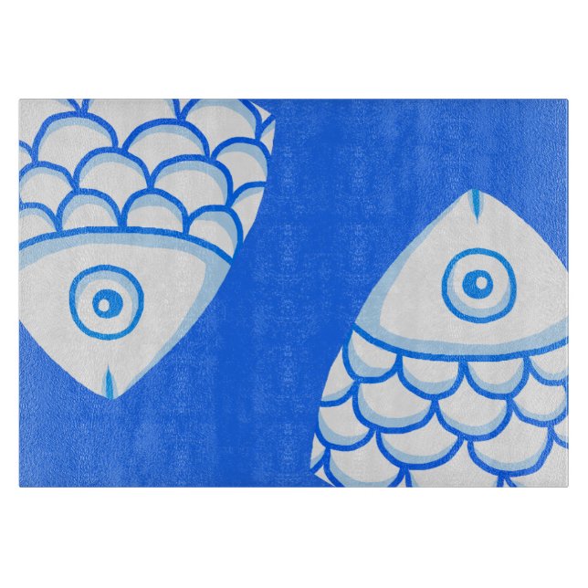 Blått skärbord för fiske av koi Carp-Abstrakt (Framsidan)