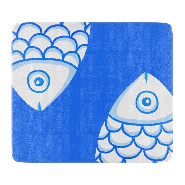 Blått skärbord för fiske av koi Carp-Abstrakt (Framsidan)