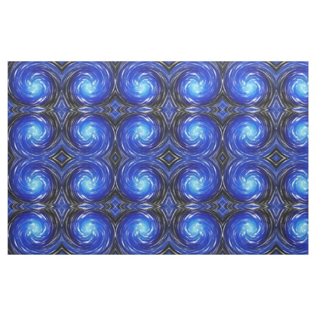 Blått skevt Abstrakt Tyg (Fat Quarter)
