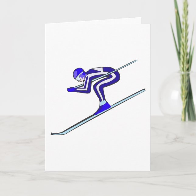 Blått skidar fastar kort (Framsida)