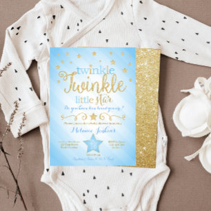 Blått skjortig inbjudan till Little Star Baby Show