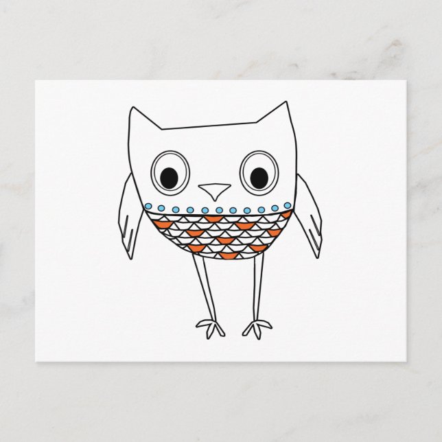 Blått skogskapitel i Orange Uggla Vykort (Framsida)