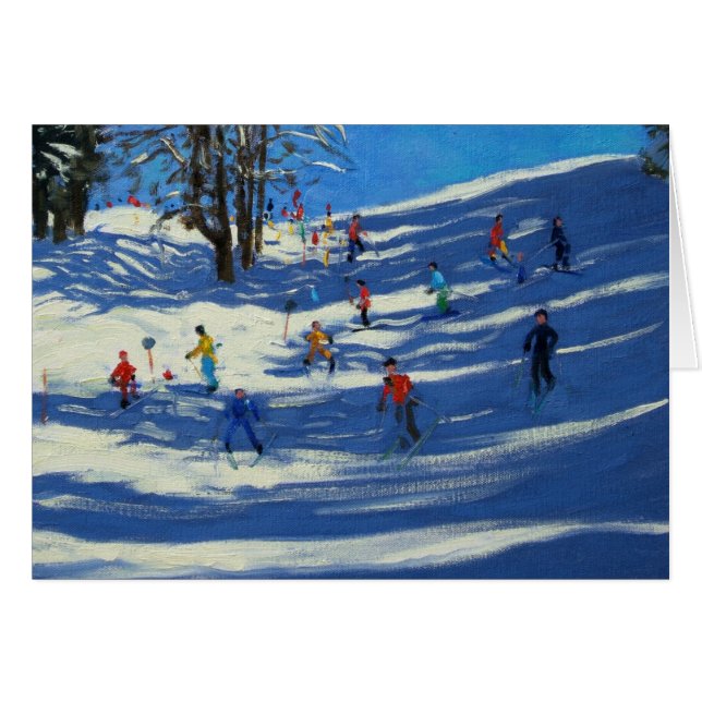 Blått skuggar Morzine Hälsningskort (Framsidan Horizontal)