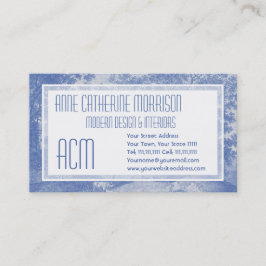 Blått sliter sjaskig elegans för de Jouy Fransk Visitkort