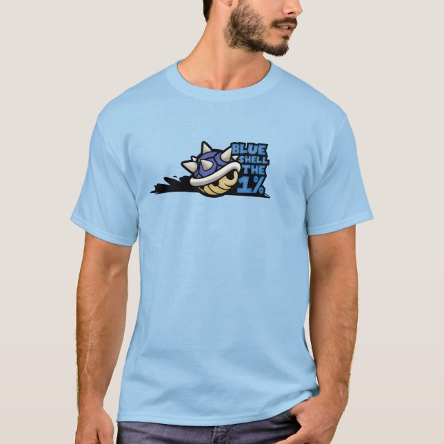Blått Snäcka: 1 % T Shirt (Framsida)