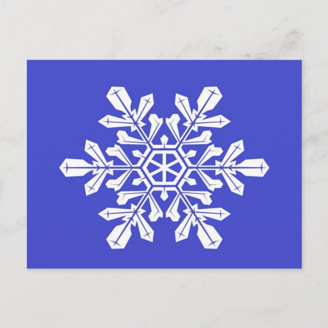 Blått Snö-flagga med vykort (Framsida)