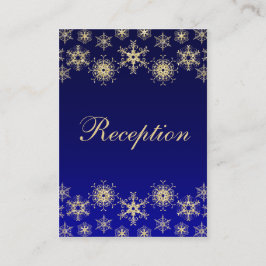 Blått, Snöflingor-inhägnadskort för Guld Glitter Tilläggskort