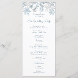 Blått Snöflingor-kort för vinterjulkort Program