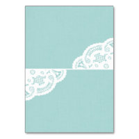 Blått Snöre Doily Bröllop Bord Place Cards