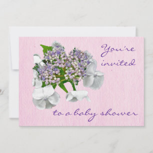 Blått Snöre Hydrangea Baby Shower-inbjudan Inbjudningar