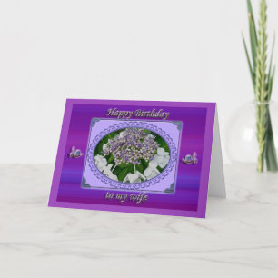 Blått Snöre Hydrangea-födelsedagskort Kort