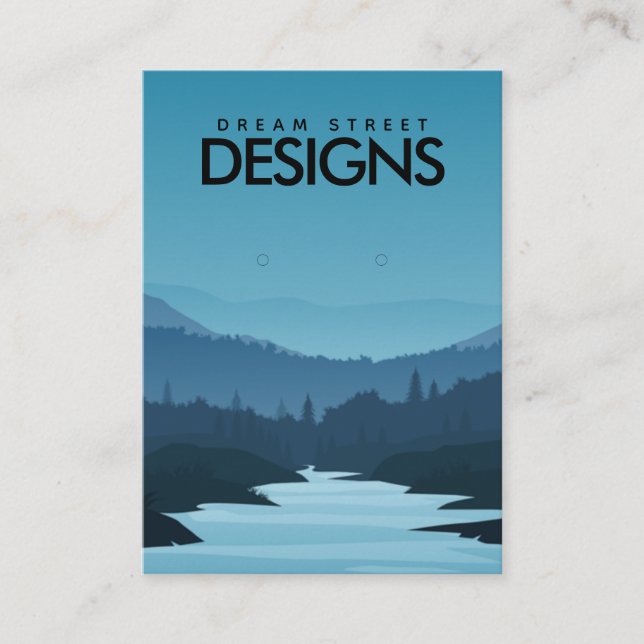 Blått soligt bergskort för Visning av avläsning Visitkort (Framsida)