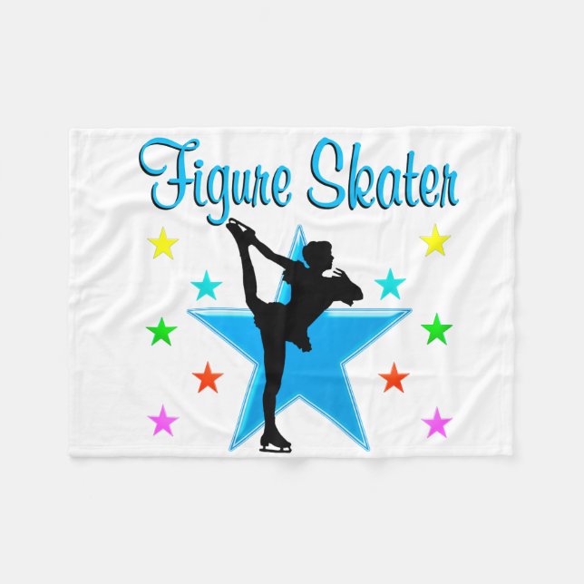 BLÅTT SOM ÅKER SKRIDSKOR STJÄRNAN FLEECEFILT (Framsidan (Horisontell))