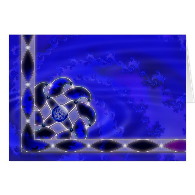 Blått som havskort hälsningskort (Framsidan Horizontal)