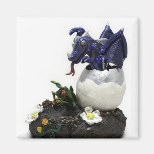 Blått som kläcker draken magnet
