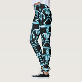 Blått som ler skelett kvadrerar in leggings