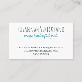 Blått som stickas tillbaka Handcrafted Visitkort