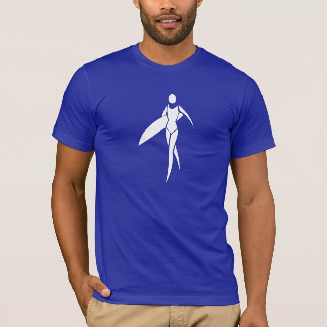 Blått som surfar flickan tee shirt (Framsida)