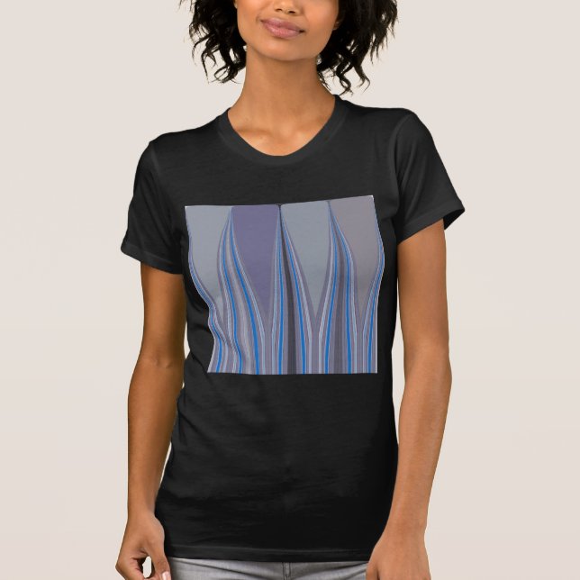 Blått, sömlös coola tee shirt (Framsida)