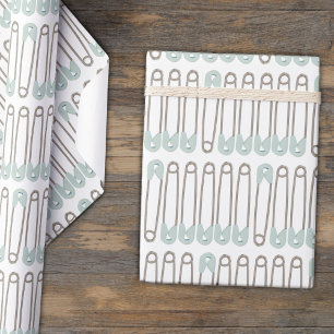 Blått spädbarnsnål Mönster Baby Shower Presentpapp Presentpapper