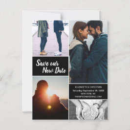 Blått Spara vår nya datumfoto Ändra datum Magnetisk Inbjudningskort