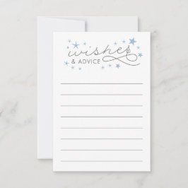 Blått spelkort för önskemål och Advice Star Baby S Inbjudningar