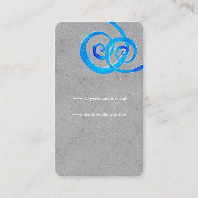 Blått spiral, handgjort affärskort visitkort (Framsida)
