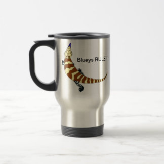 Blått spontad Skink travel mug Resemugg