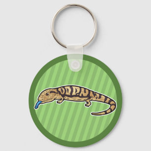 Blått spontade Skink Nyckelring