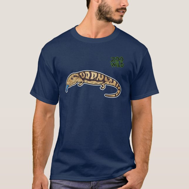 Blått spontade Skink T Shirt (Framsida)