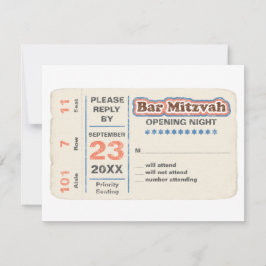 Blått Sports Star Pub Mitzvah-svarskort för OSA Kort