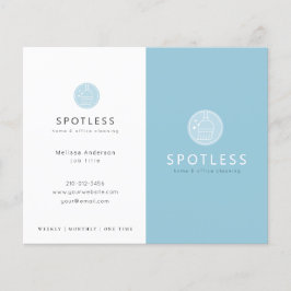 Blått Städning servicebipacksedel för modern Logot Flygblad