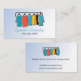Blått Städning strykningstorr tvätt Visitkort