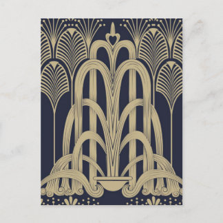 Blått Stål Fontän-kort Vykort