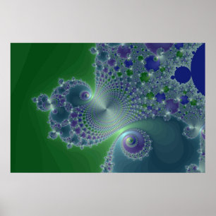 Blått stålsätter - Fractalaffischen Poster