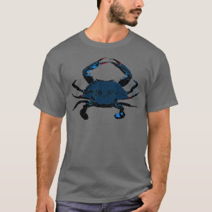 Blått stencil t shirt