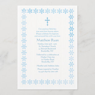 Blått stencilerar blommaramen inbjudningar