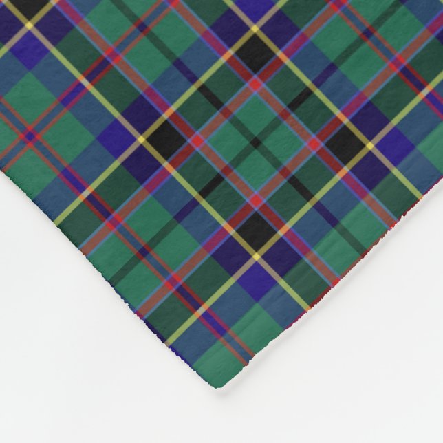 Blått Stevenson Klan Tartan - Grönt och Royal Fleecefilt (Hörn)
