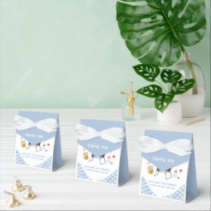 Blått stift Retro Baby Q Baby Shower för Land Presentaskar