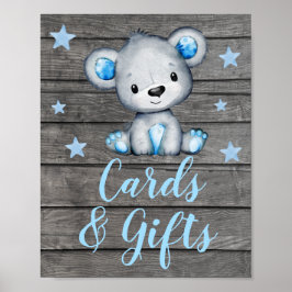 Blått stödkort och Bord-tecken - tecken, redigerba Poster