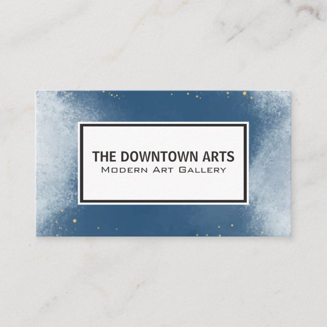 Blått Struktur-bakgrund | Guld Specks Visitkort (Framsida)