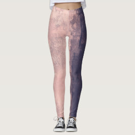 Blått strukturerat konst Stil Rosa Leggings